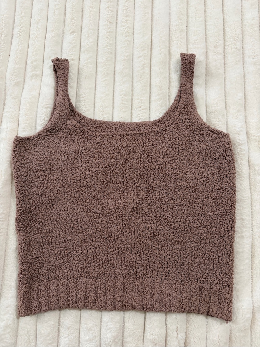 SKIMS Teddy Knit Tank Top in Mauve Brown